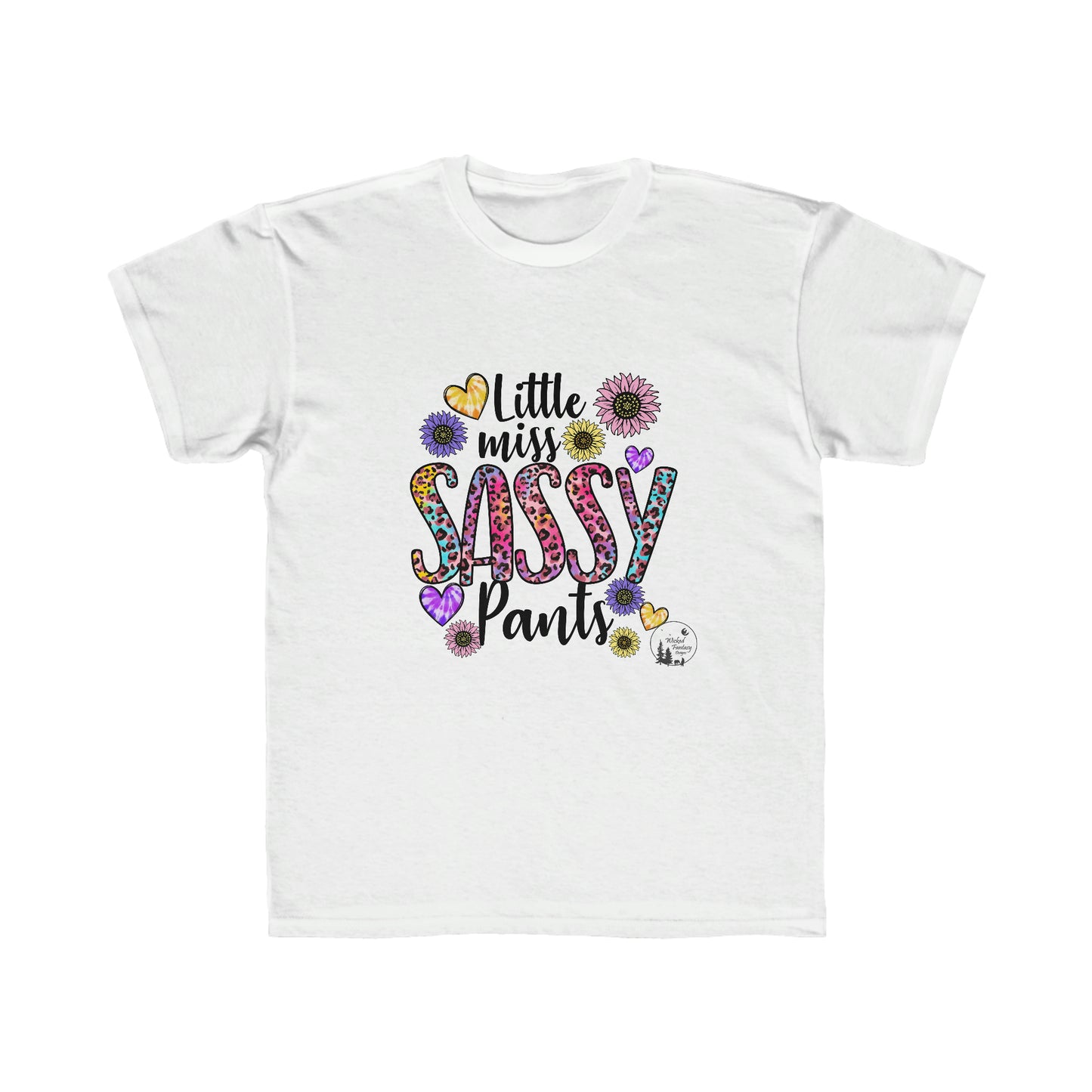 Little Miss Sassy Pants Leopard Print Kids Regular Fit Tee