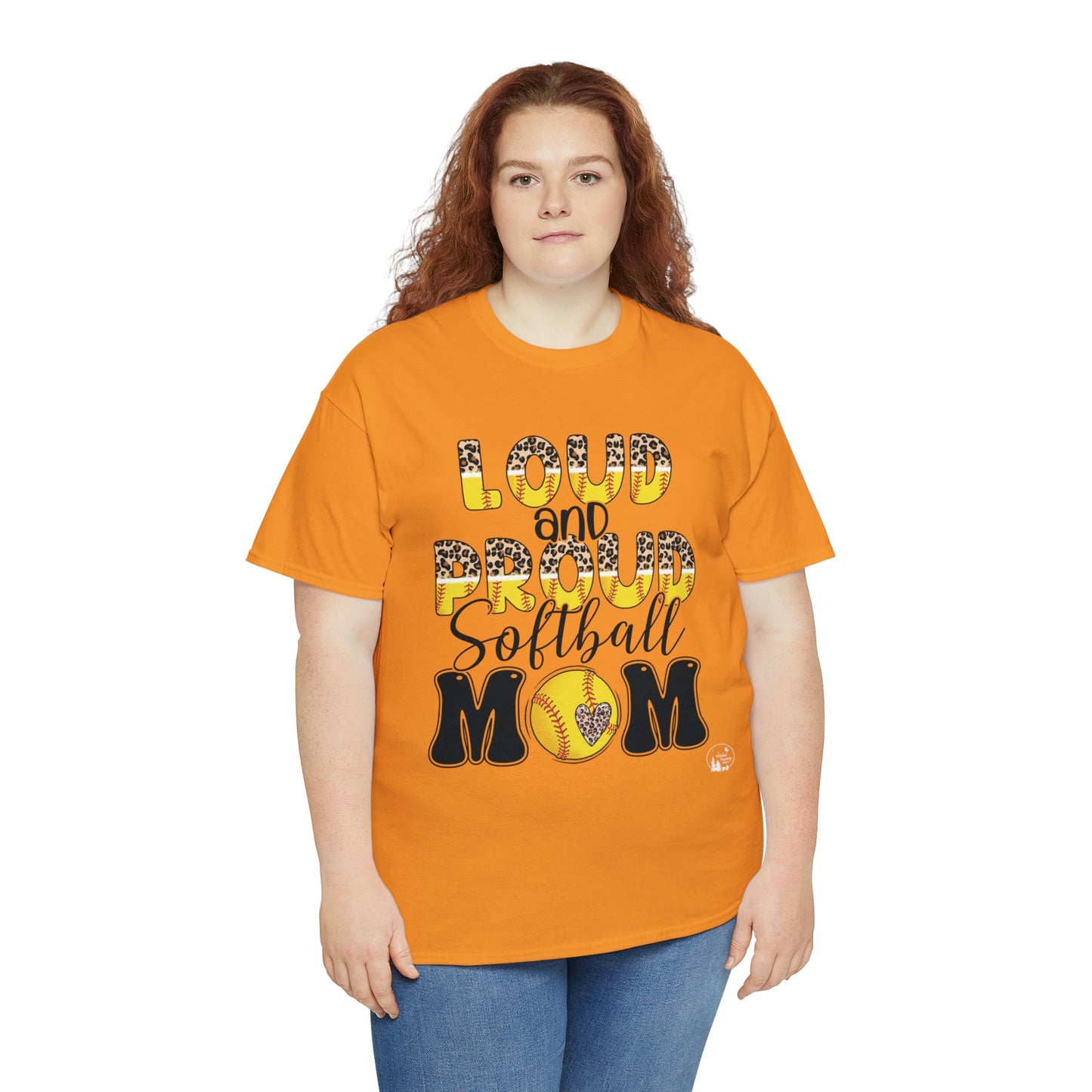 Loud and Proud Softball Mom Unisex Heavy Cotton Tee