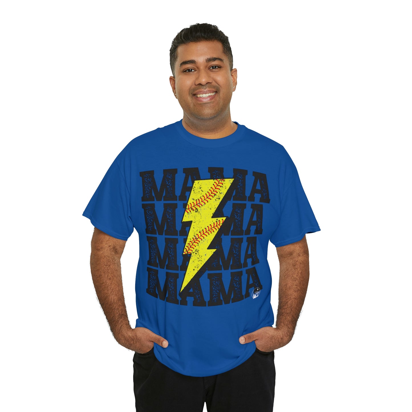 Softball Mama Lightning Bolt Unisex Heavy Cotton Tee