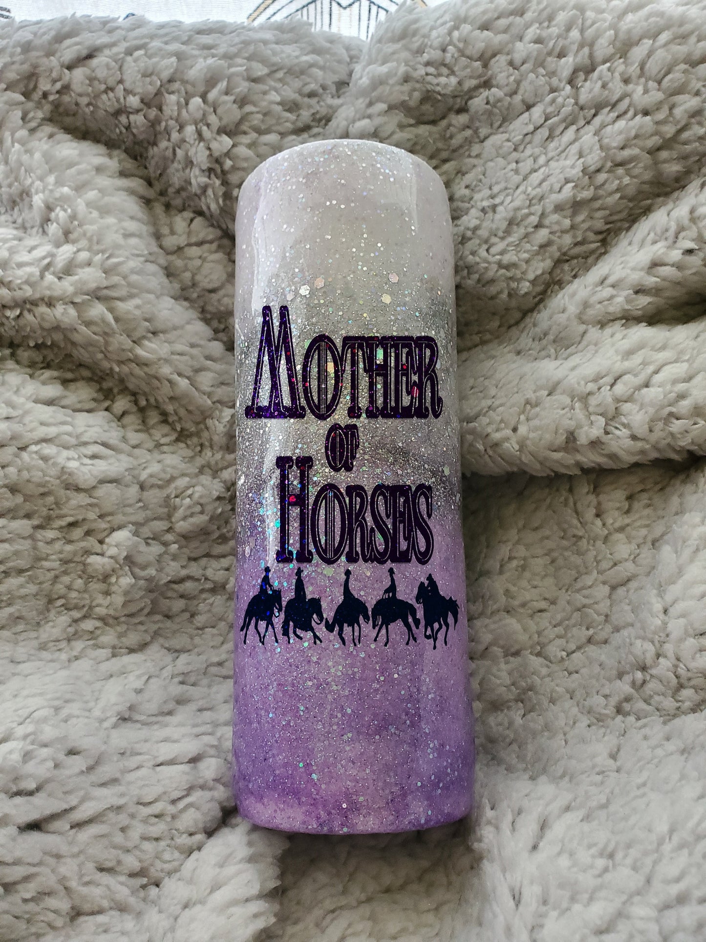 You Choose Color Mother of Horses Western Performance Ombre Glitter Custom Personalized Tumbler Travel Mug