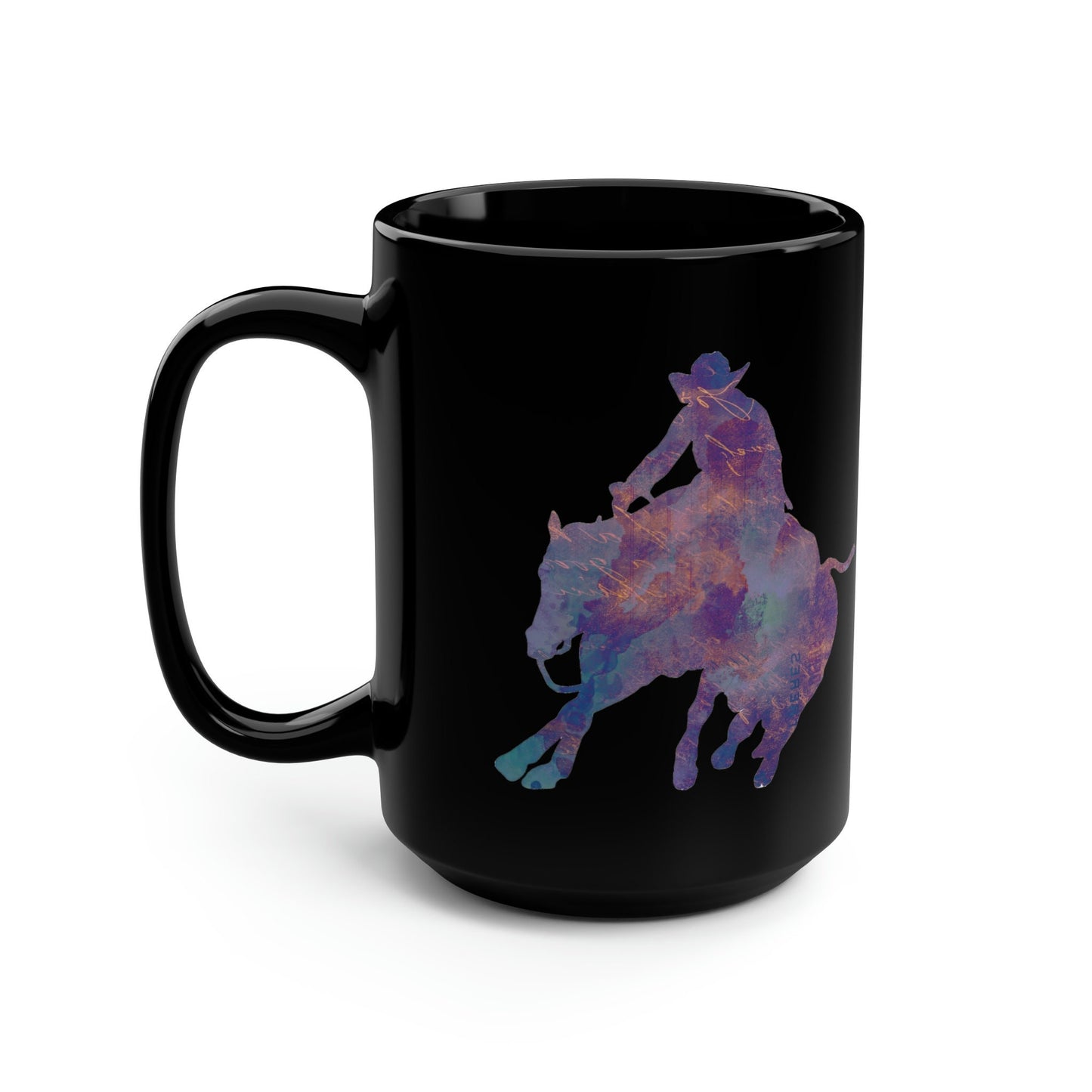 Reined Cow Horse Rustic Teal Horse Mug, coffee tea black mug 15oz