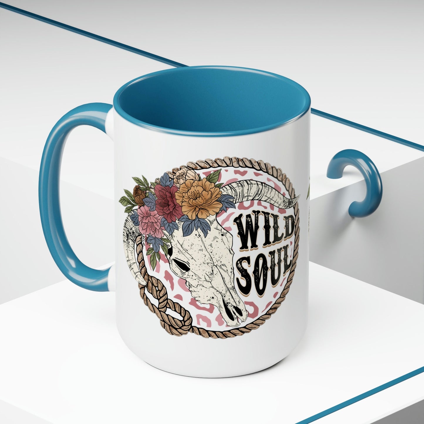 Western Boho Wild Soul Wild Side Two-Tone Coffee Mug 15oz