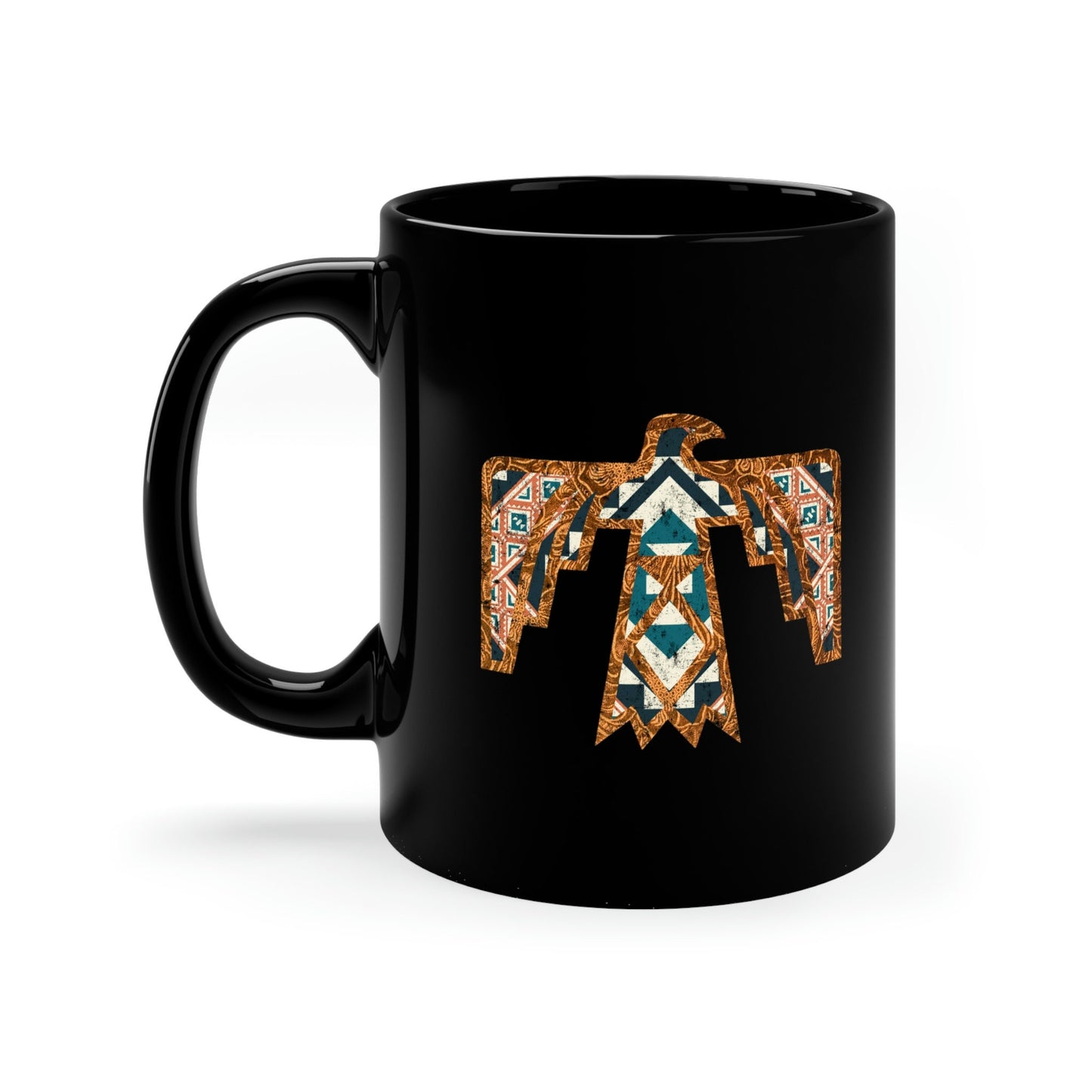 Southwestern Native American Thunderbird Western 11oz Black Mug