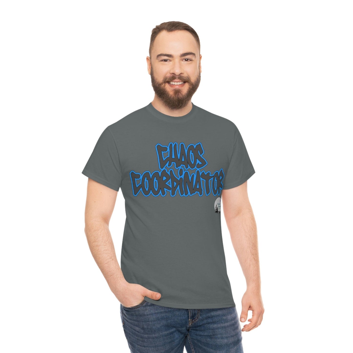 Chaos Coordinator Blue Sarcastic Funny Heavy Cotton Tee