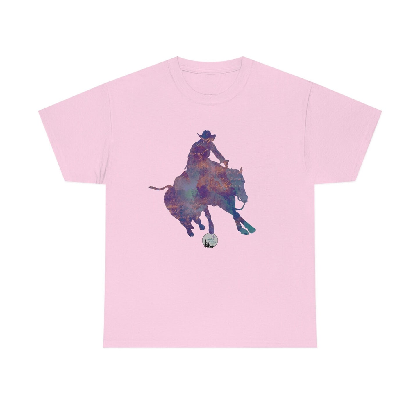 Reined Cow Horse Western Rustic Edgy Cute Heavy Cotton Tee