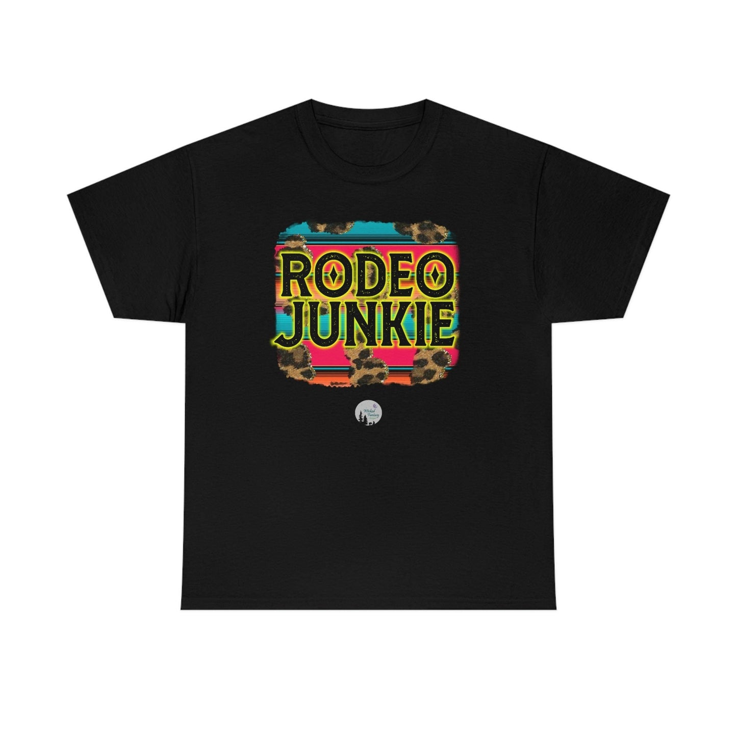 Rodeo Junkie Serape Leopard Western Rustic Edgy Cute Heavy Cotton Tee