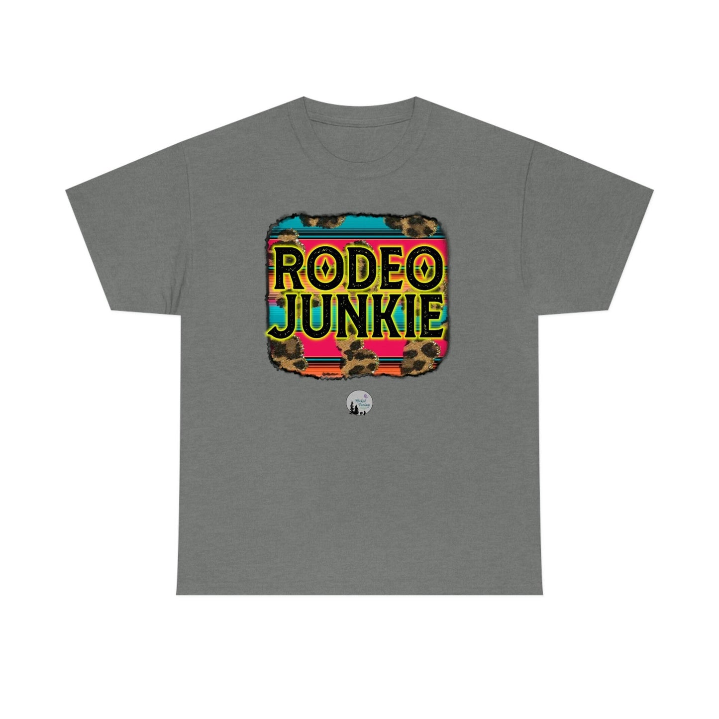 Rodeo Junkie Serape Leopard Western Rustic Edgy Cute Heavy Cotton Tee