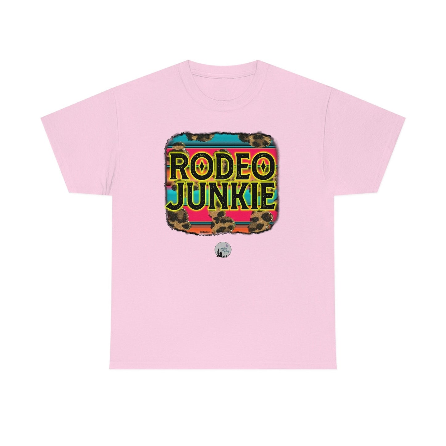 Rodeo Junkie Serape Leopard Western Rustic Edgy Cute Heavy Cotton Tee