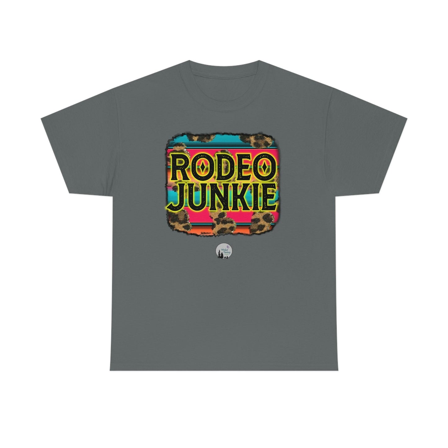 Rodeo Junkie Serape Leopard Western Rustic Edgy Cute Heavy Cotton Tee