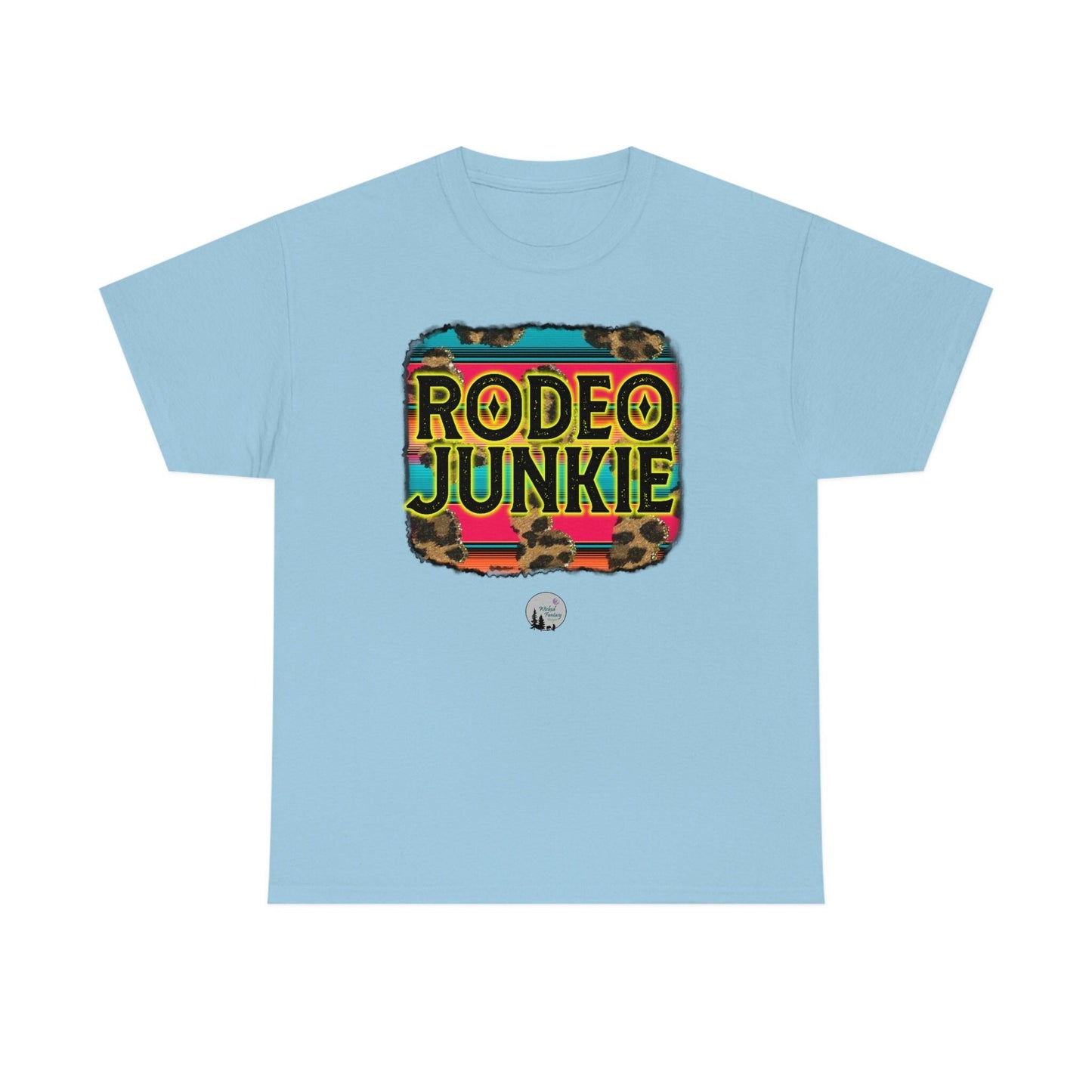 Rodeo Junkie Serape Leopard Western Rustic Edgy Cute Heavy Cotton Tee