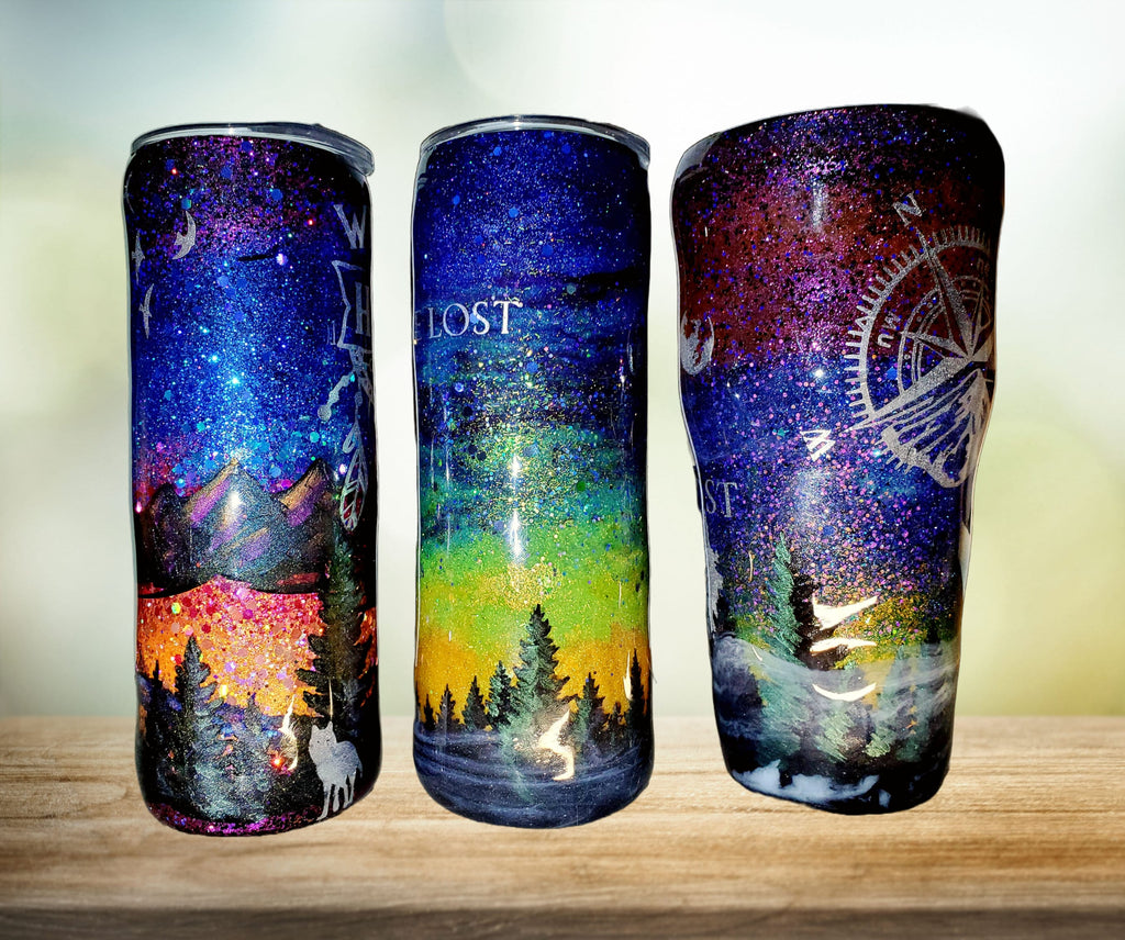 Your Choice Pick your own Colors Sunset Forest mist Glitter Custom Personalized Tumbler Travel Mug