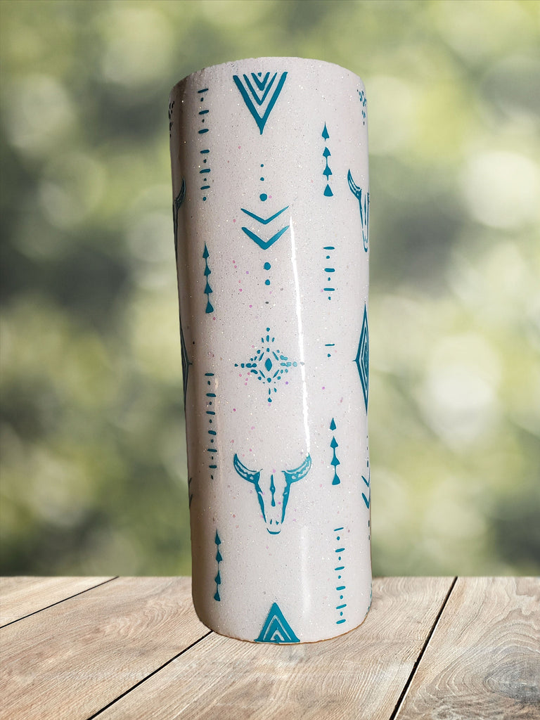 You Personalize Southwestern Longhorn Diamonds Glitter Custom Tumbler Travel Mug