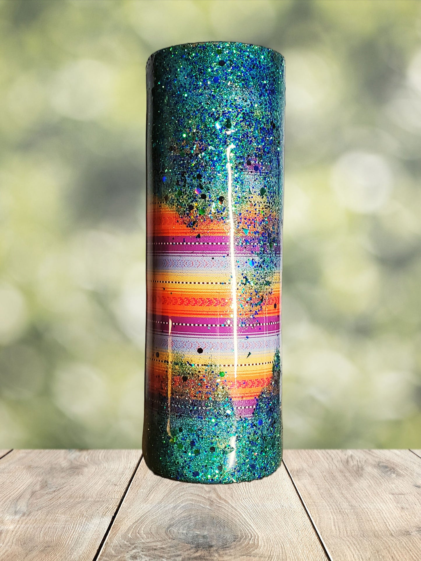 You Personalize Southwestern Glitter Serape Custom Epoxy Tumbler Travel Mug