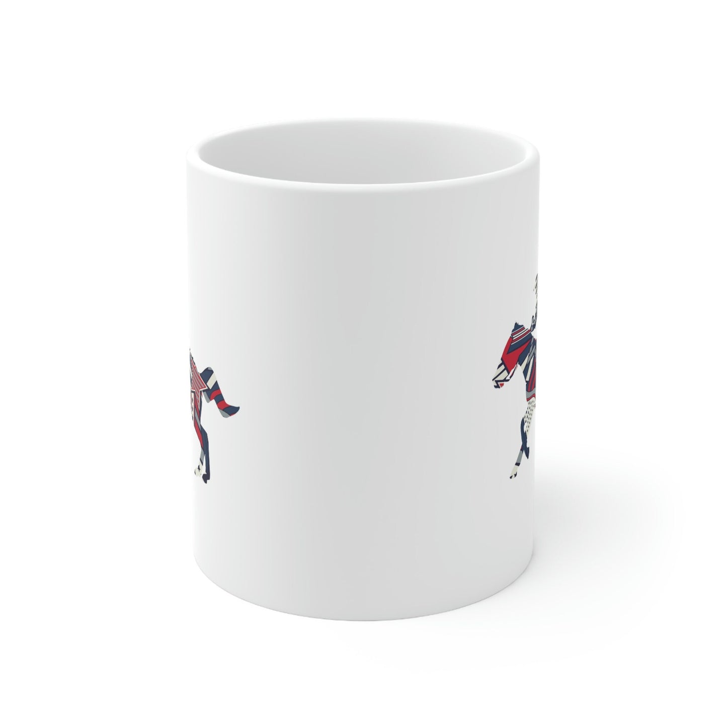 Patriotic Running Horse Cowgirl Stars Ceramic Mug 11oz