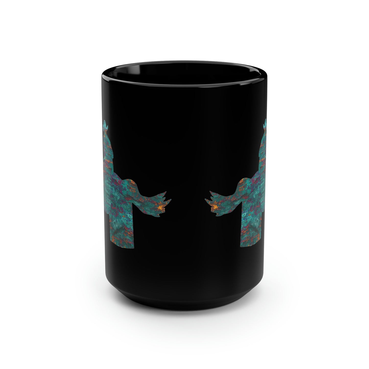 Barrel Racing Western Horse Teal Horse Mug, coffee tea black mug 15oz