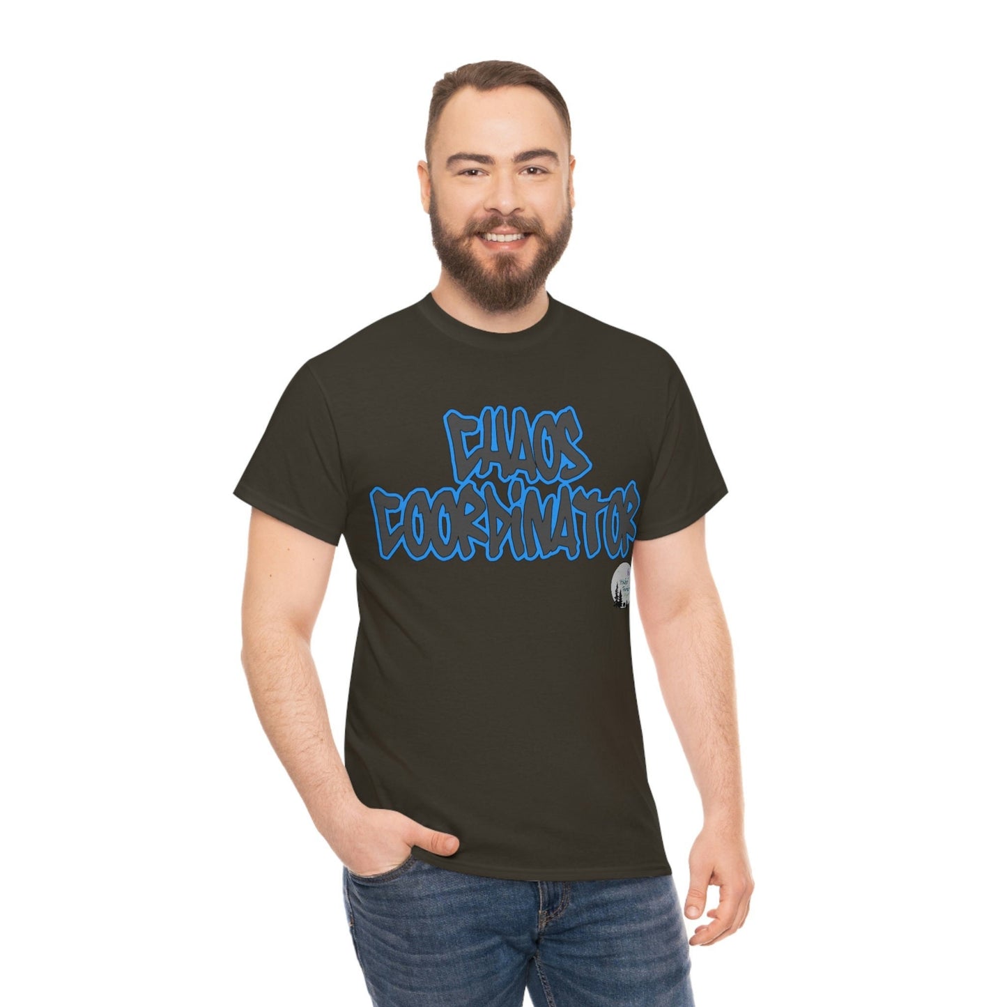 Chaos Coordinator Blue Sarcastic Funny Heavy Cotton Tee