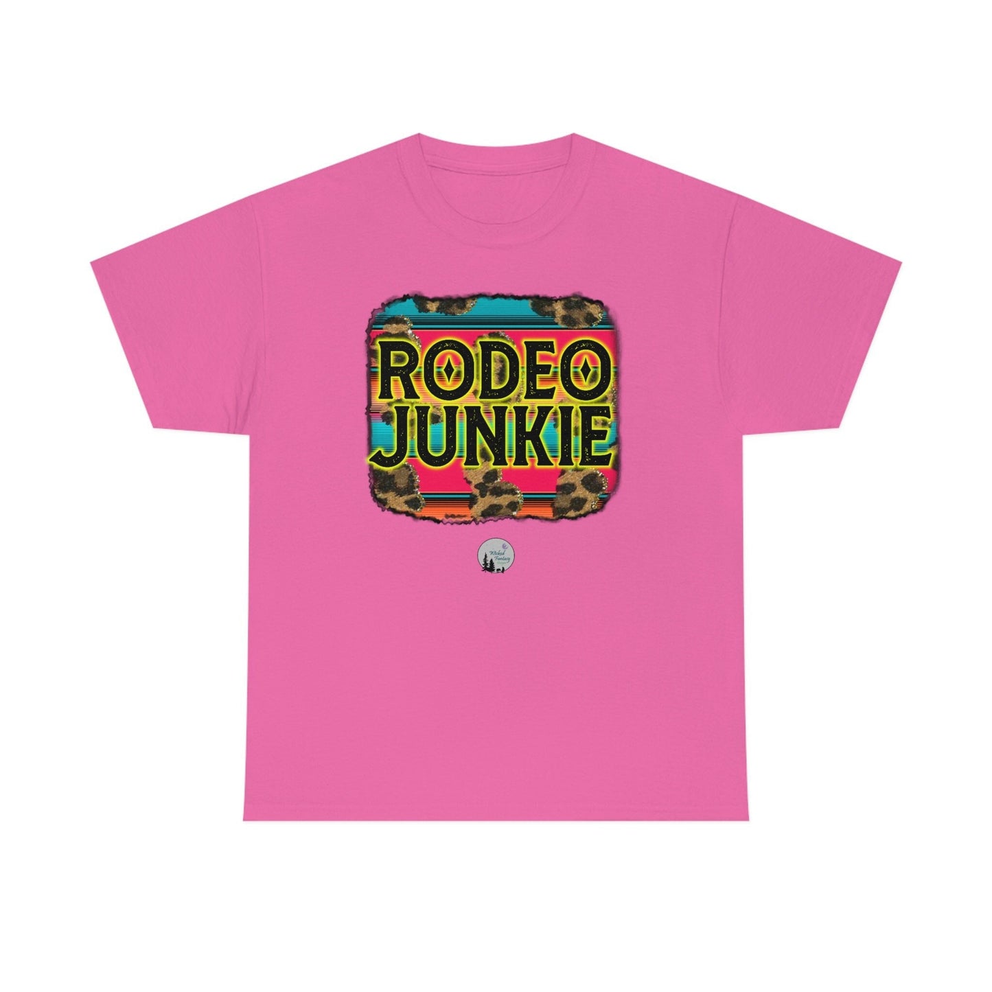 Rodeo Junkie Serape Leopard Western Rustic Edgy Cute Heavy Cotton Tee