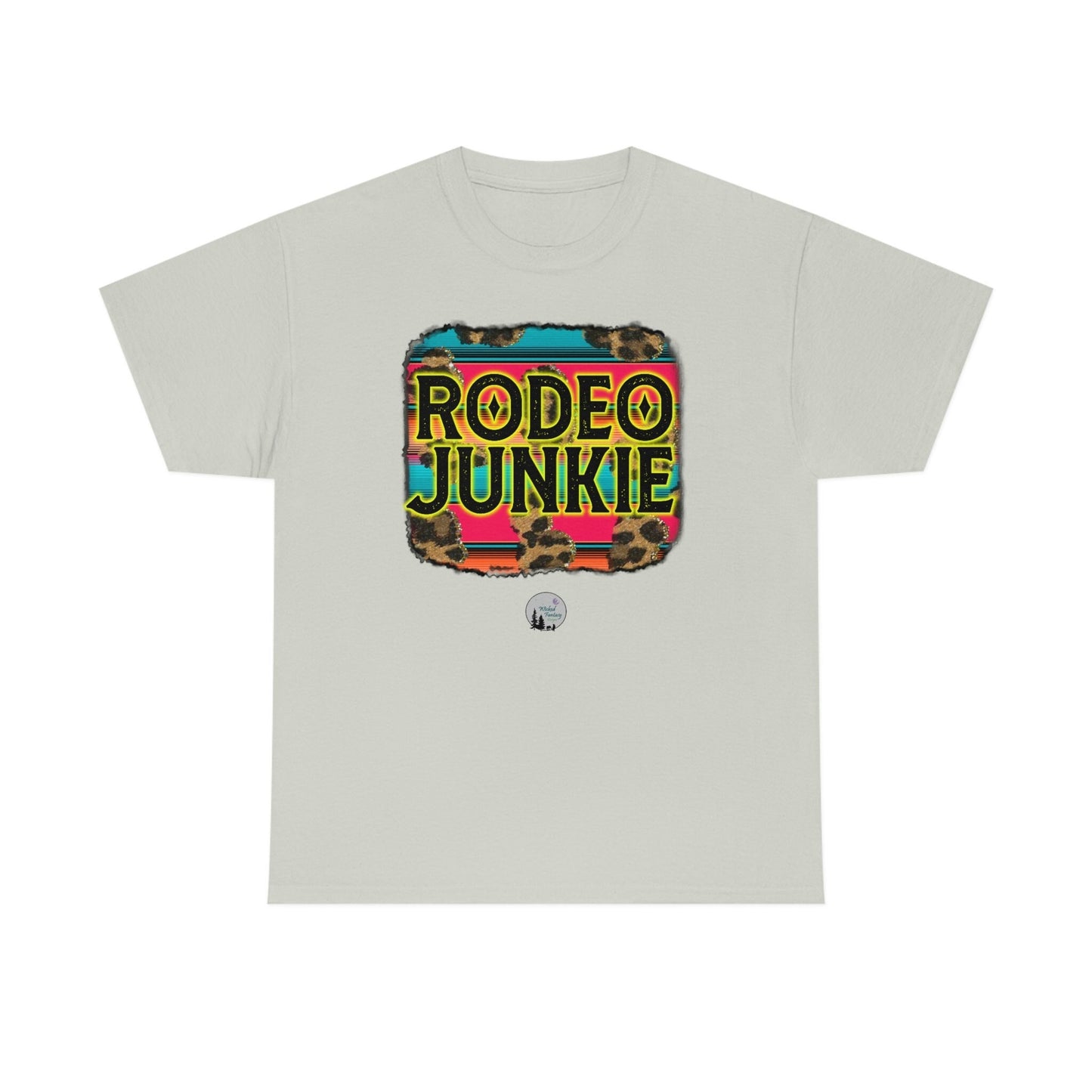 Rodeo Junkie Serape Leopard Western Rustic Edgy Cute Heavy Cotton Tee