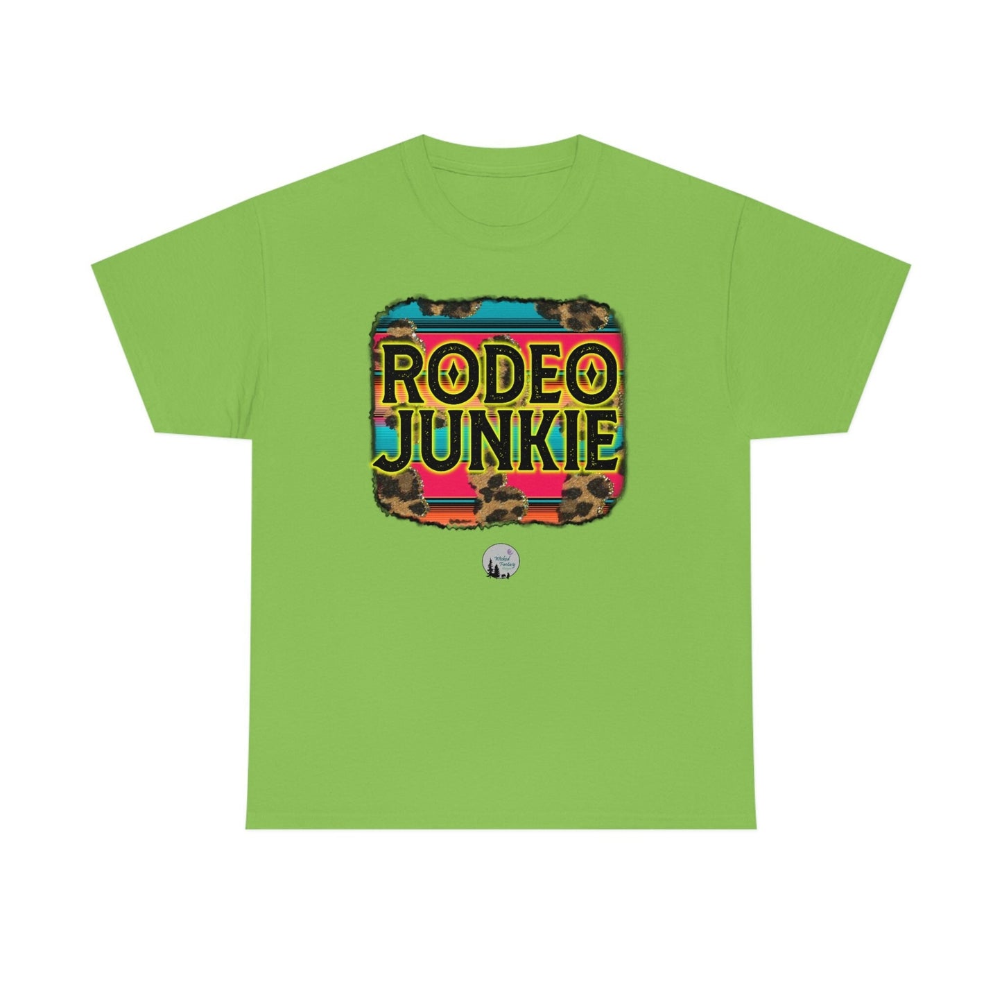 Rodeo Junkie Serape Leopard Western Rustic Edgy Cute Heavy Cotton Tee