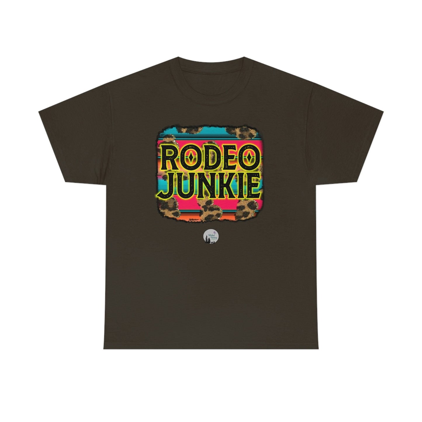 Rodeo Junkie Serape Leopard Western Rustic Edgy Cute Heavy Cotton Tee