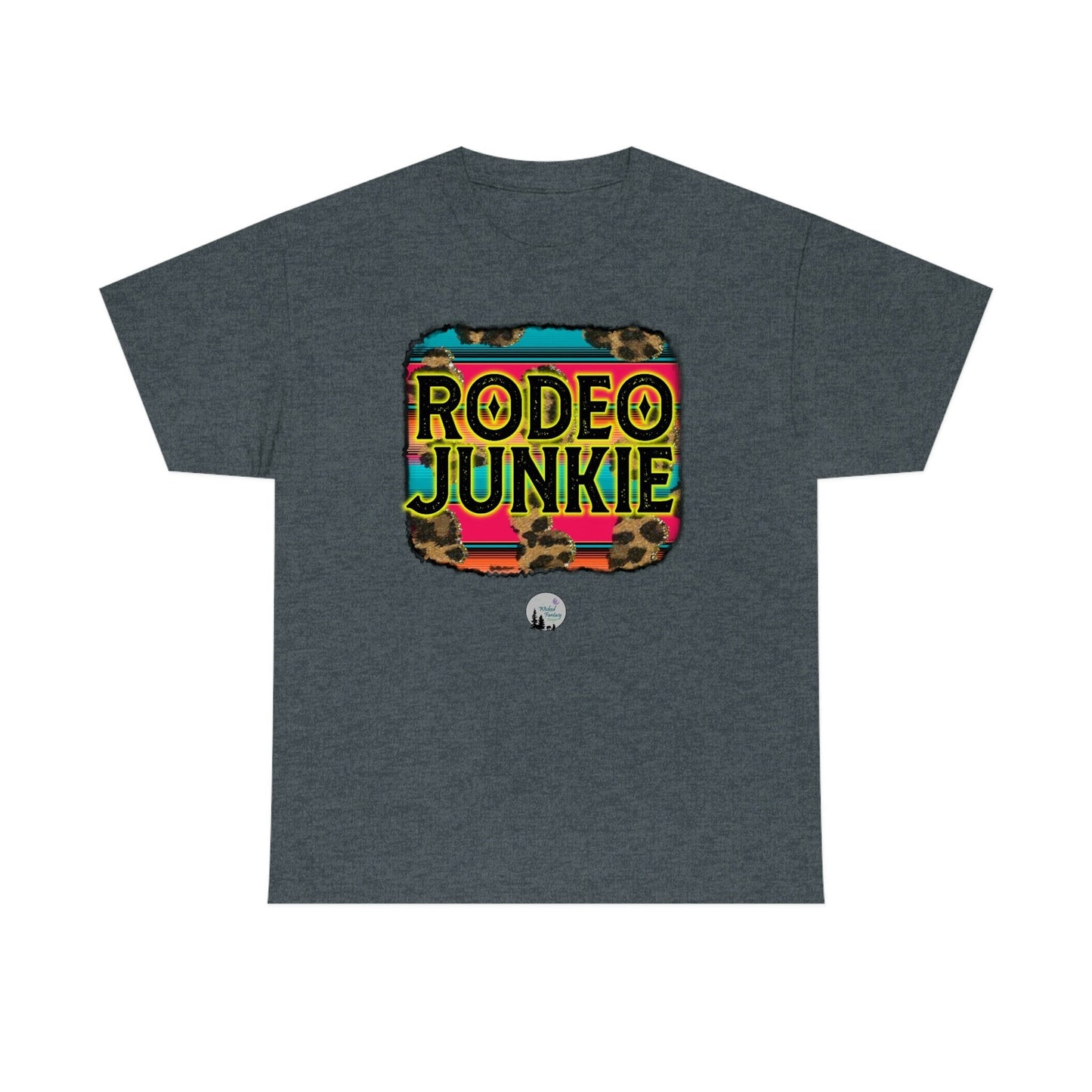 Rodeo Junkie Serape Leopard Western Rustic Edgy Cute Heavy Cotton Tee