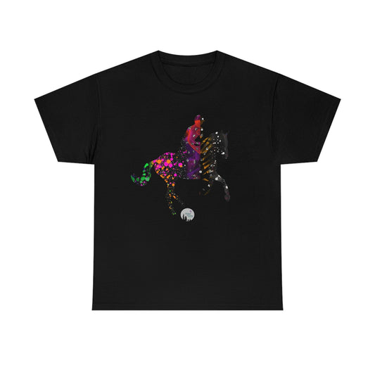 Neon Paint Splatter Eventing Horse Cross Country Horse English Edgy Cute Heavy Cotton Tee