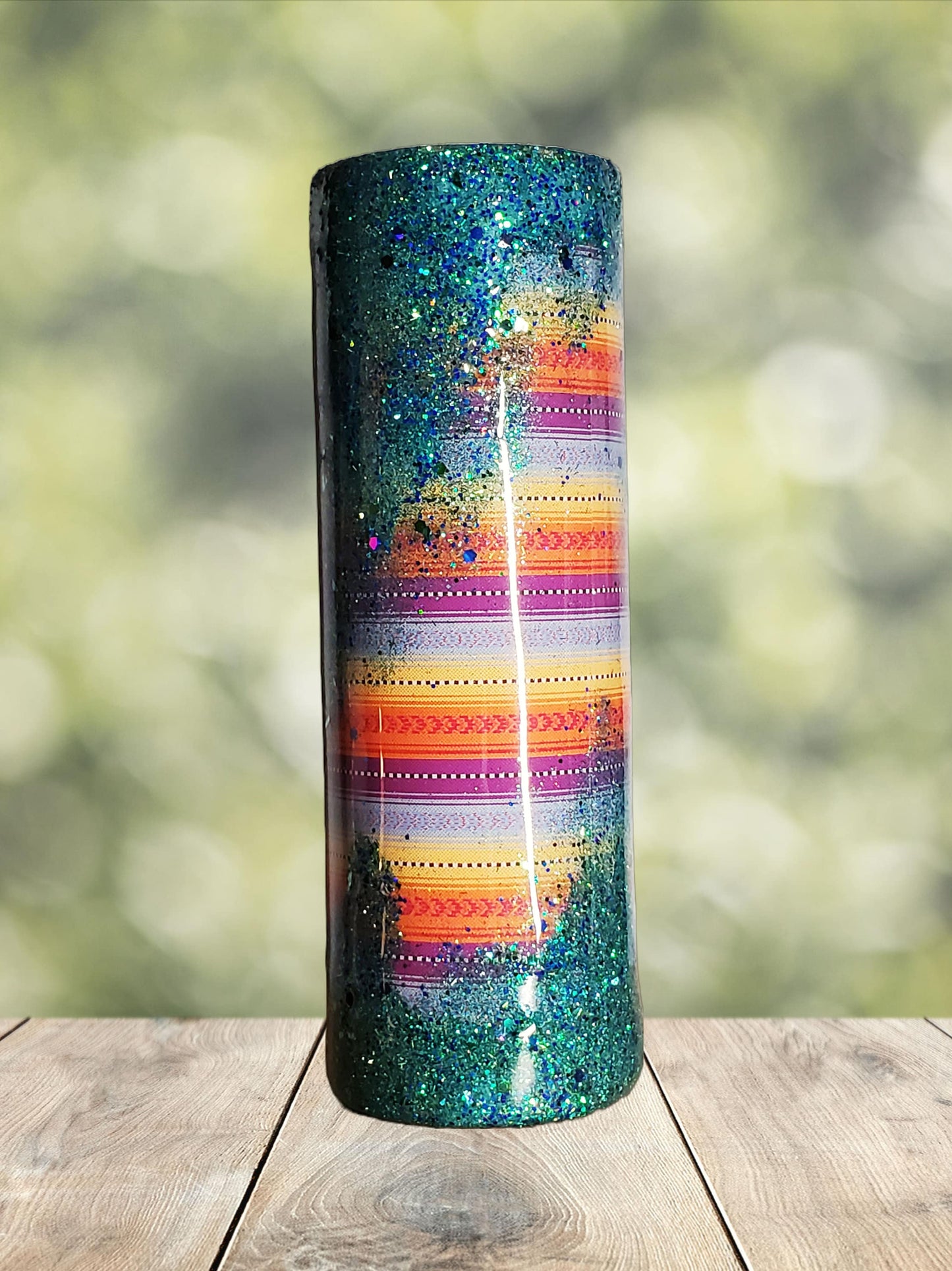 You Personalize Southwestern Glitter Serape Custom Epoxy Tumbler Travel Mug