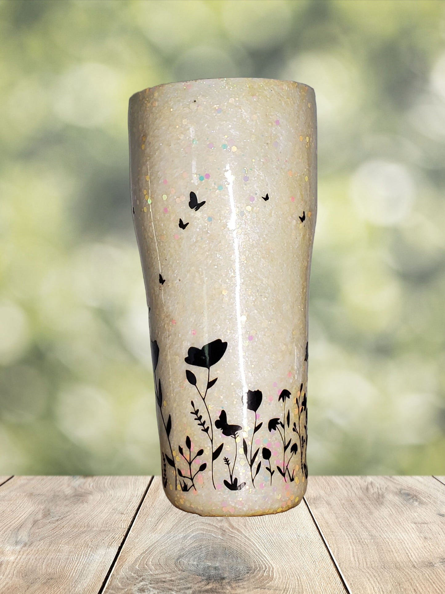 You Personalize it Pastel Floral Elegant Sunflower Poppy Wildflower Glitter Mica Powder Custom Personalized Epoxy Resin Tumbler