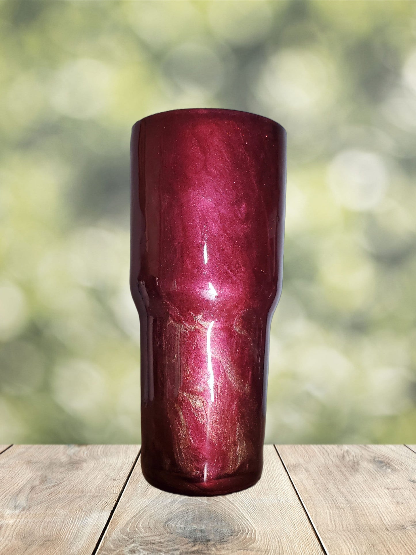 You Personalize it Red Wine Mica Powder with Titanium Swirls Custom Epoxy Resin Tumbler Multiple Sizes with Handle