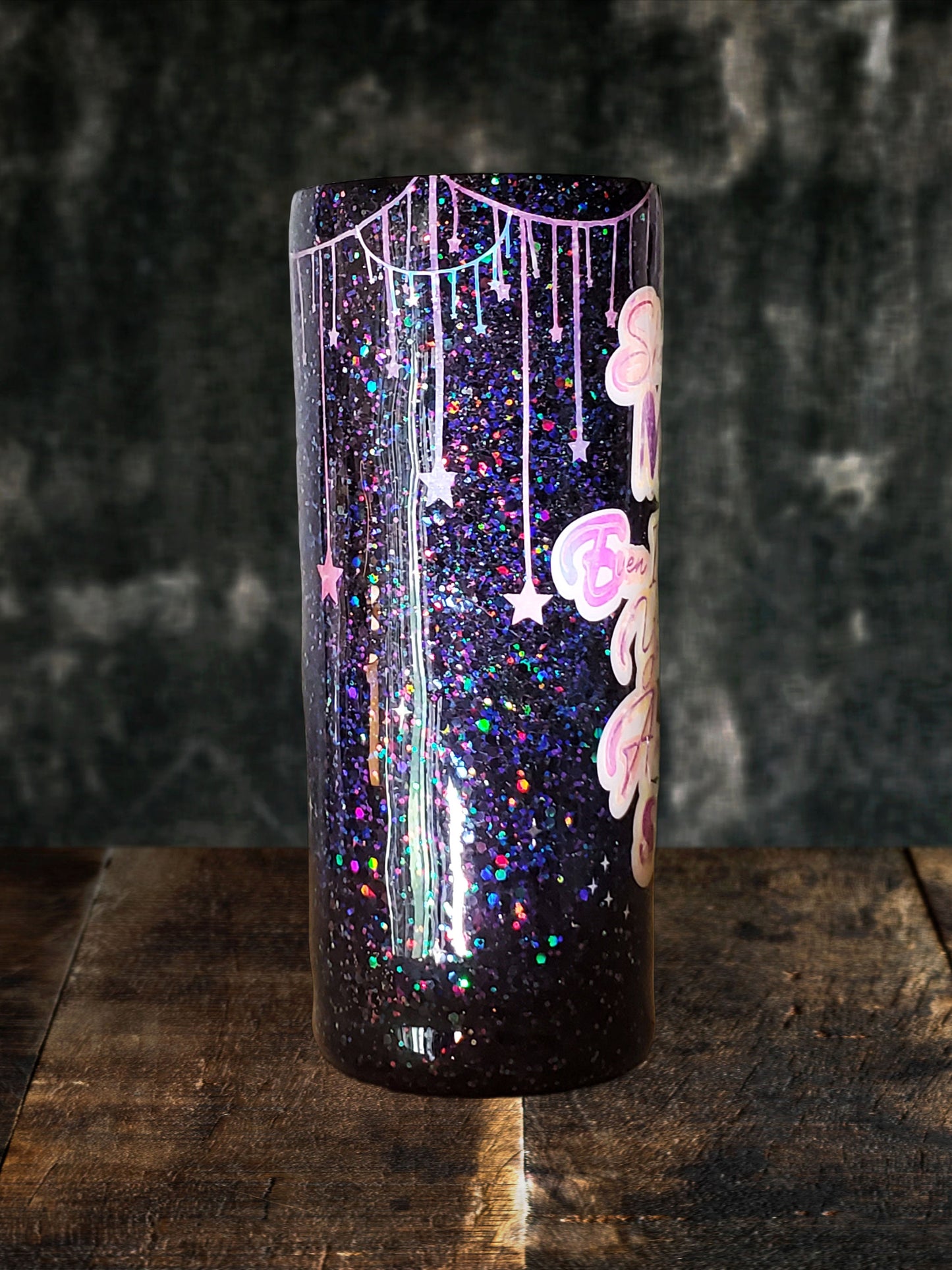 You Personalize  Shoot for the Moon Even If You Miss You'll Land Among The Stars Glitter Tumbler Iron Flask Custom Tumbler Travel Mug