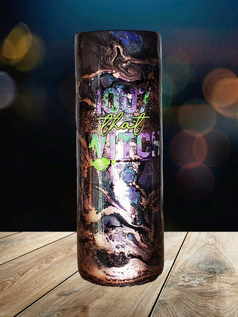 You Personalize 100 percent That Witch Oil Slick Mica Swirls Tumbler Iron Flask Bru Mate Yeti Stanley Multiple Sizes Custom Tumbler