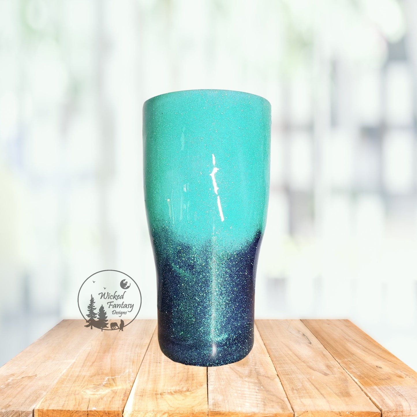 You Personalize Lake Life Aqua Teal Ombre Glitter Epoxy Tumbler Iron Flask Bru Mate Yeti Stanley Multiple Sizes Custom Tumbler