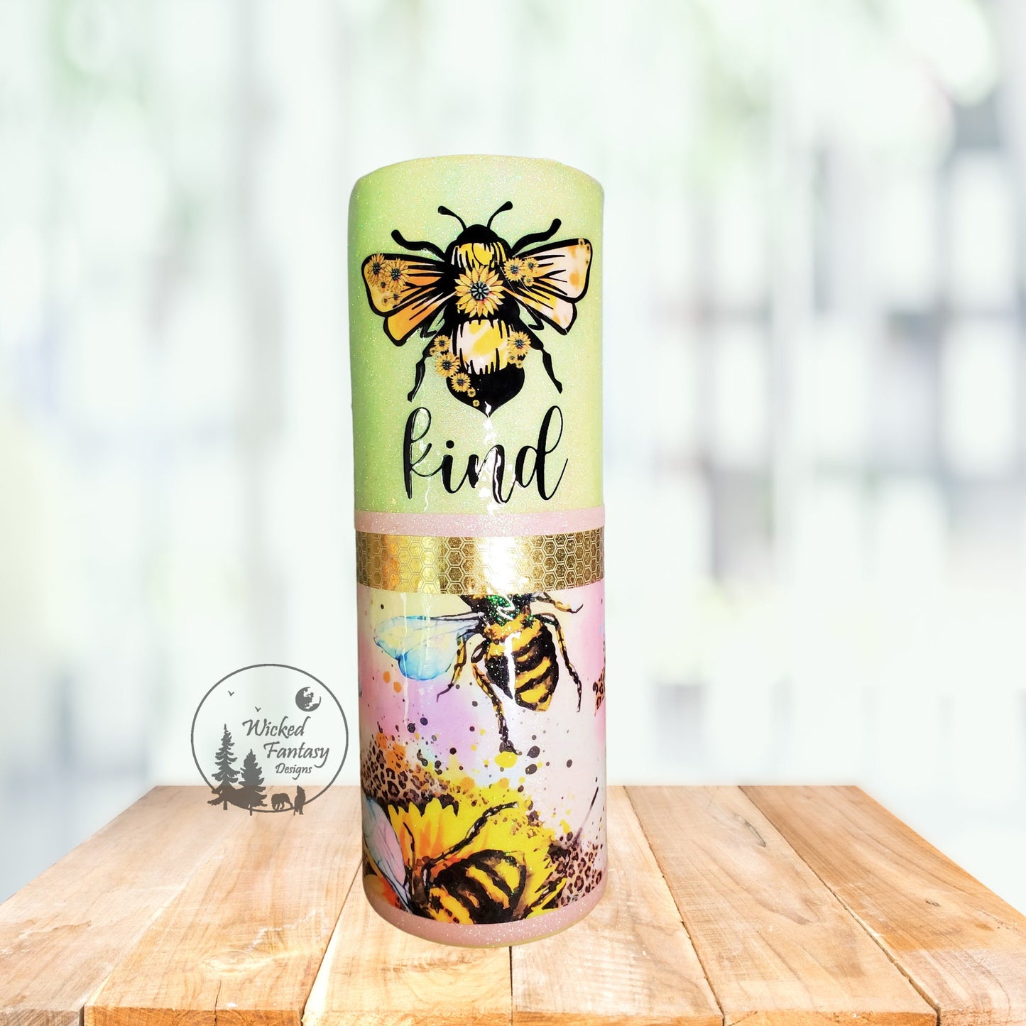 You Personalize Bee Kind Sunflowers Pastel Glitter Epoxy Tumbler Lime Green Pink Tumbler Multiple Sizes Custom Tumbler