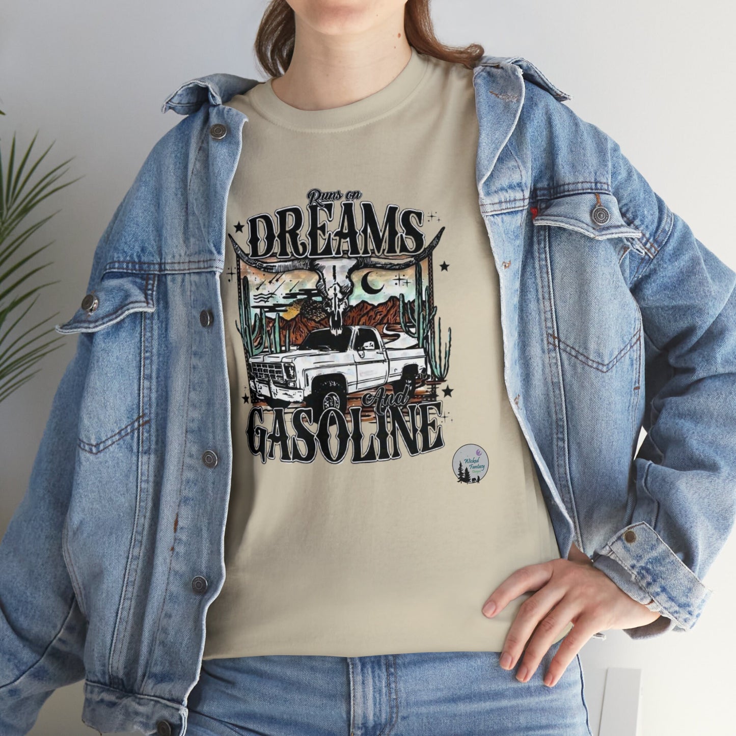 Running On Dreams and Gasoline Country Heavy Cotton Tee