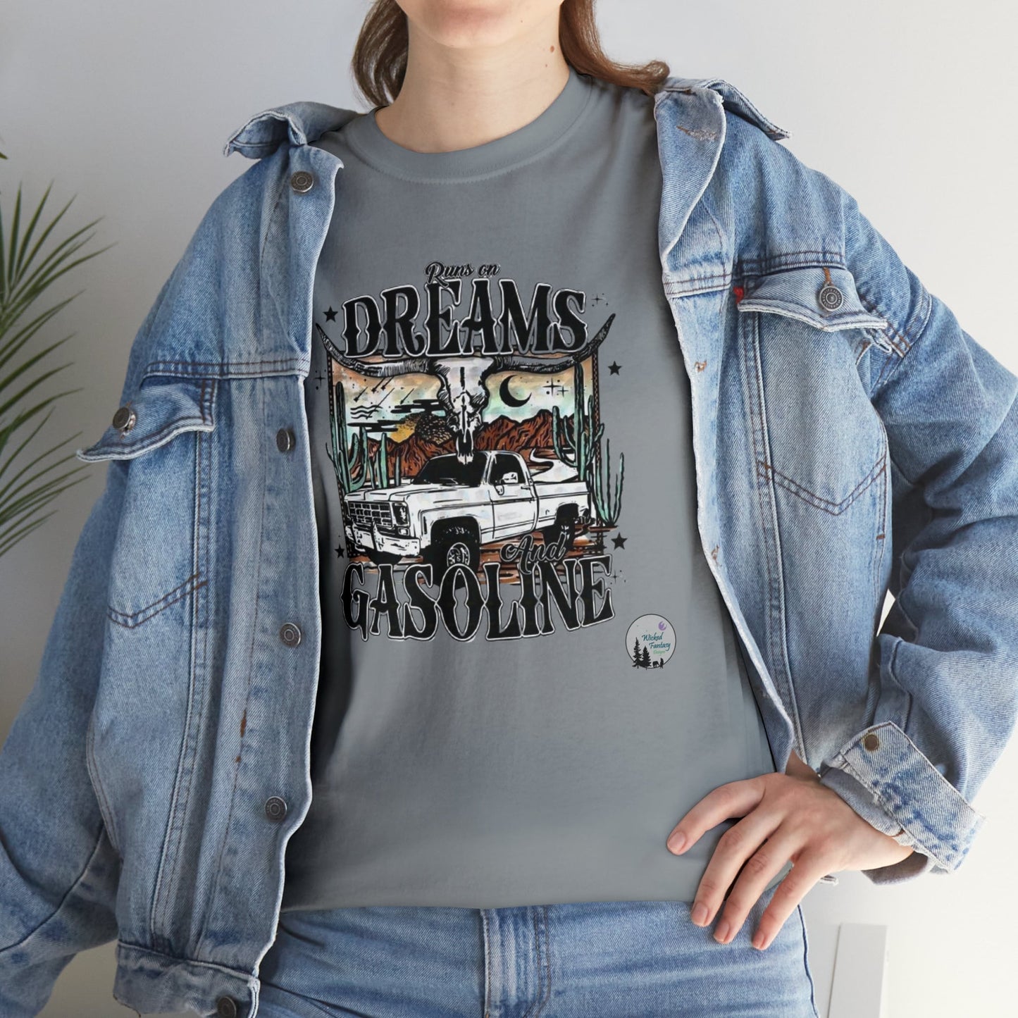 Running On Dreams and Gasoline Country Heavy Cotton Tee