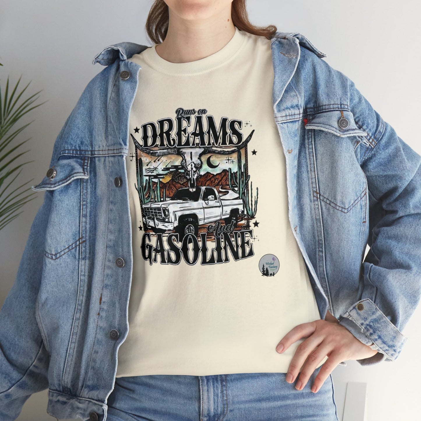 Running On Dreams and Gasoline Country Heavy Cotton Tee