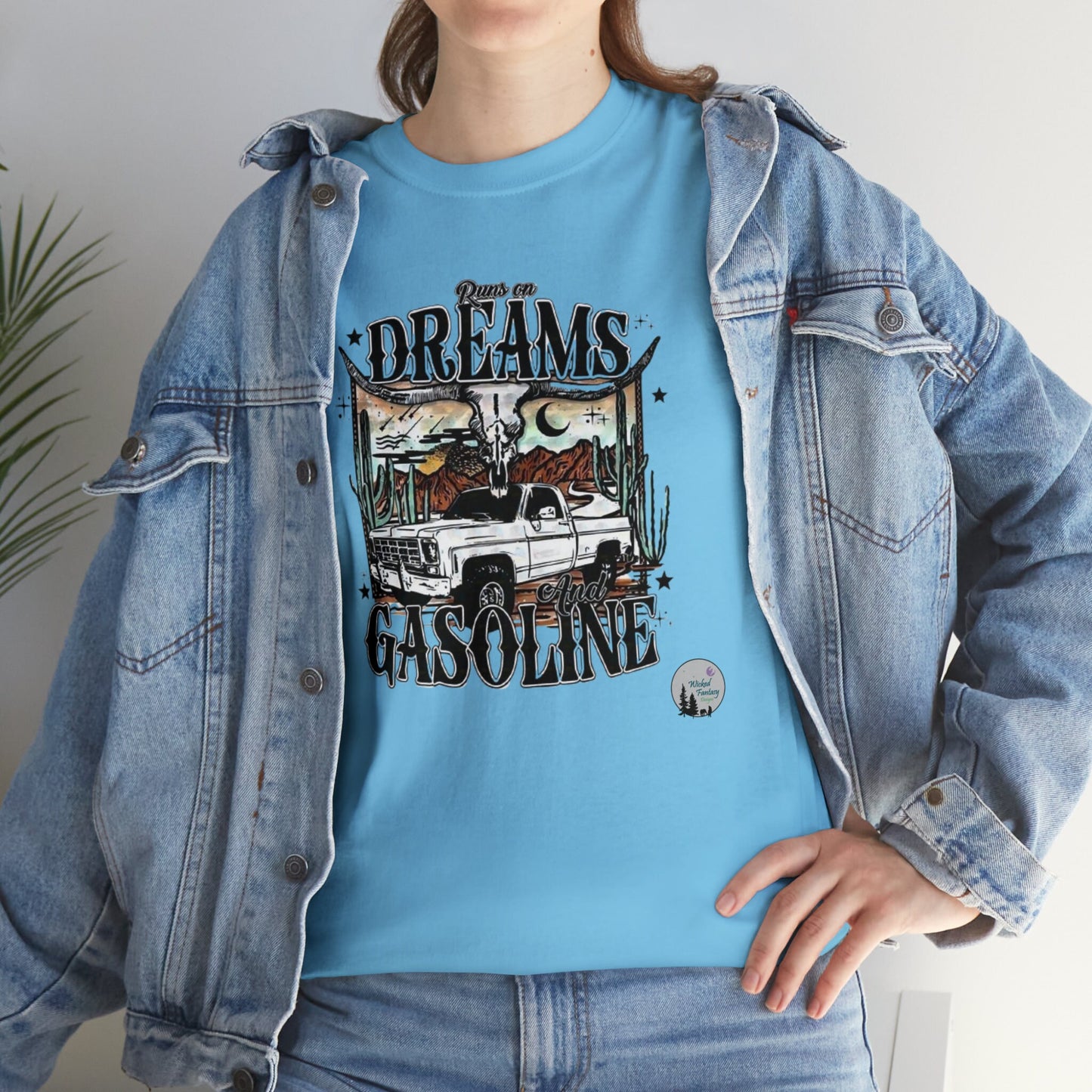 Running On Dreams and Gasoline Country Heavy Cotton Tee