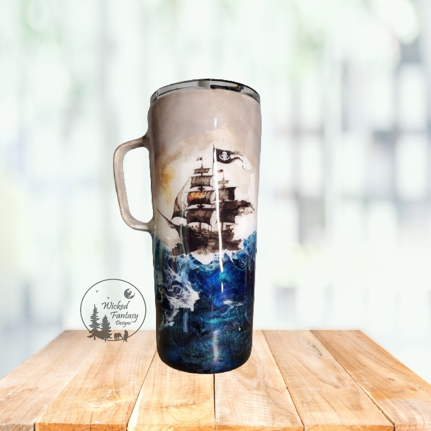 You Personalize Pirate Ship Ocean Epoxy Tumbler Iron Flask Bru Mate Yeti Stanley Multiple Sizes Custom Tumbler