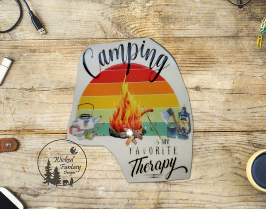 UVDTF Decal Camping My Favorite Therapy Campfire Outdoors Nature 1pc