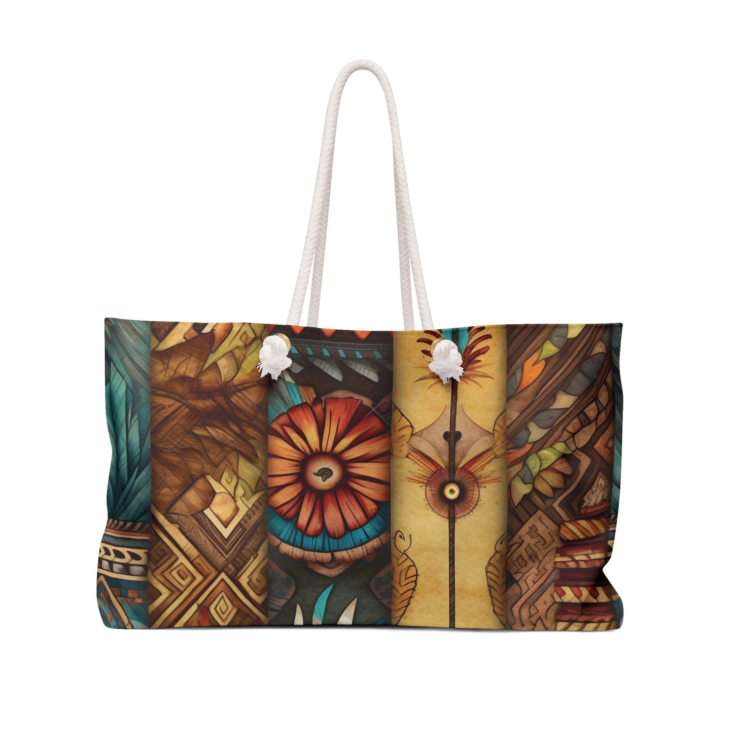 Boho Feather Sunflower Vintage Weekender Bag