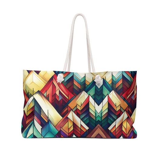 Boho Geometric Mountians Navajo Western Vintage Weekender Bag