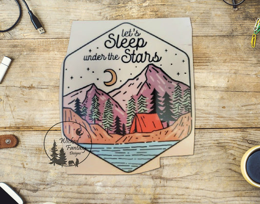 UVDTF Decal let's Sleep under the Stars Transparent Background Sticker 1pc