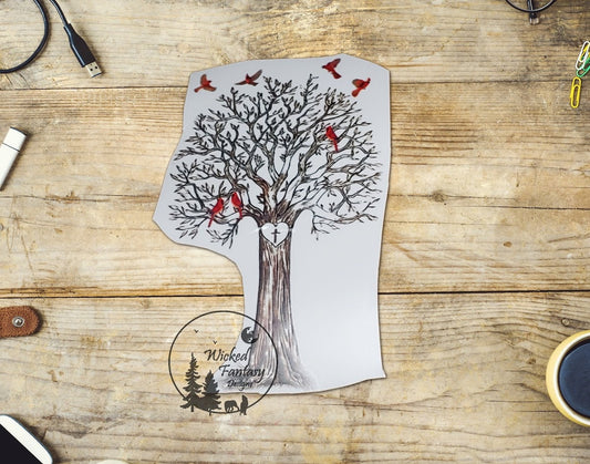 UVDTF Decal Religious Oak Tree with Cardinals 1pc
