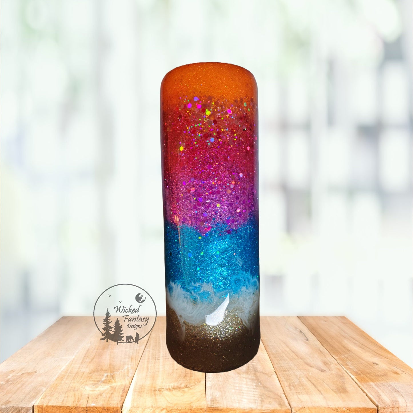 Ready to Ship The Only BS I Need is Beach & Sunshine Sunset Beach Glitter Tumbler 30oz Skinny