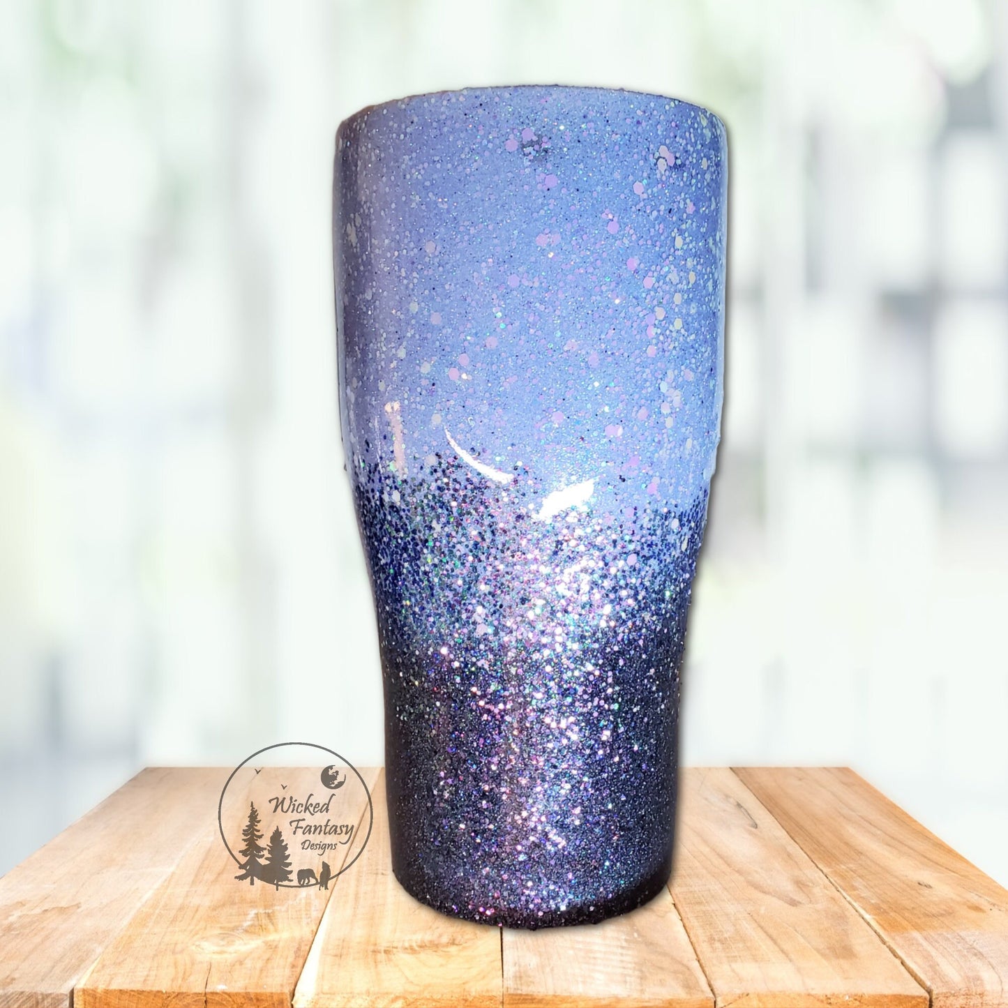 Ready to Ship Nurse Life Ombre Glitter Tumbler Periwinkle and Dark Blue 30oz Curve