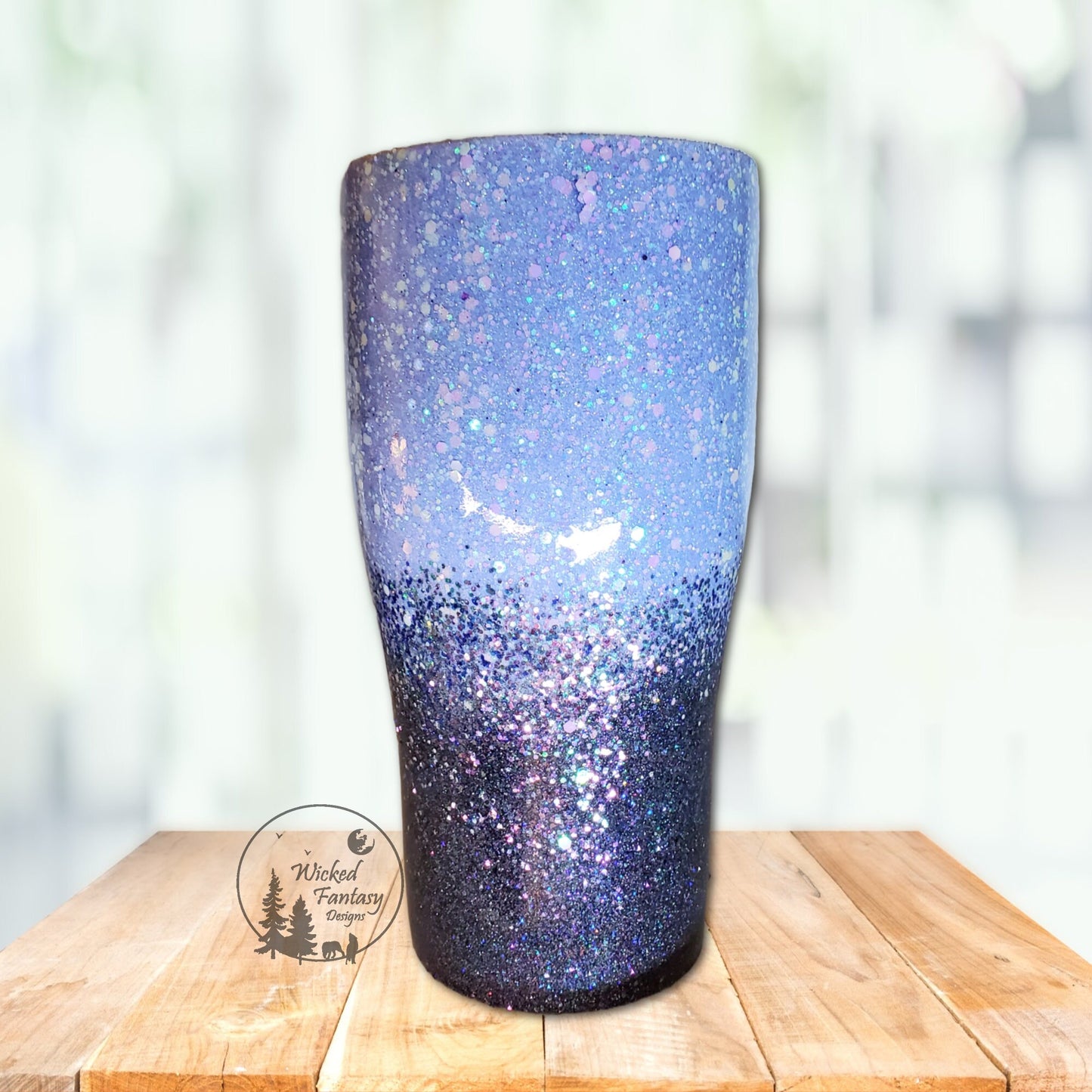 Ready to Ship Nurse Life Ombre Glitter Tumbler Periwinkle and Dark Blue 30oz Curve