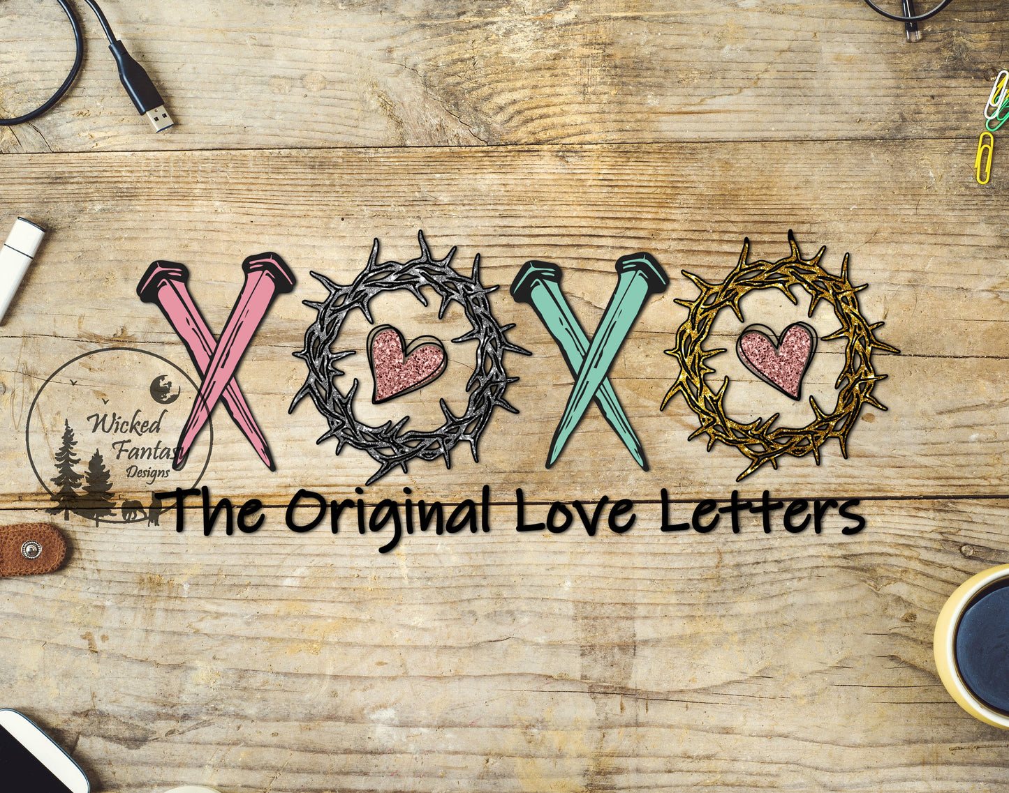 UVDTF Decal The Original Love Letters Easter Religious Nails Crown 1pc