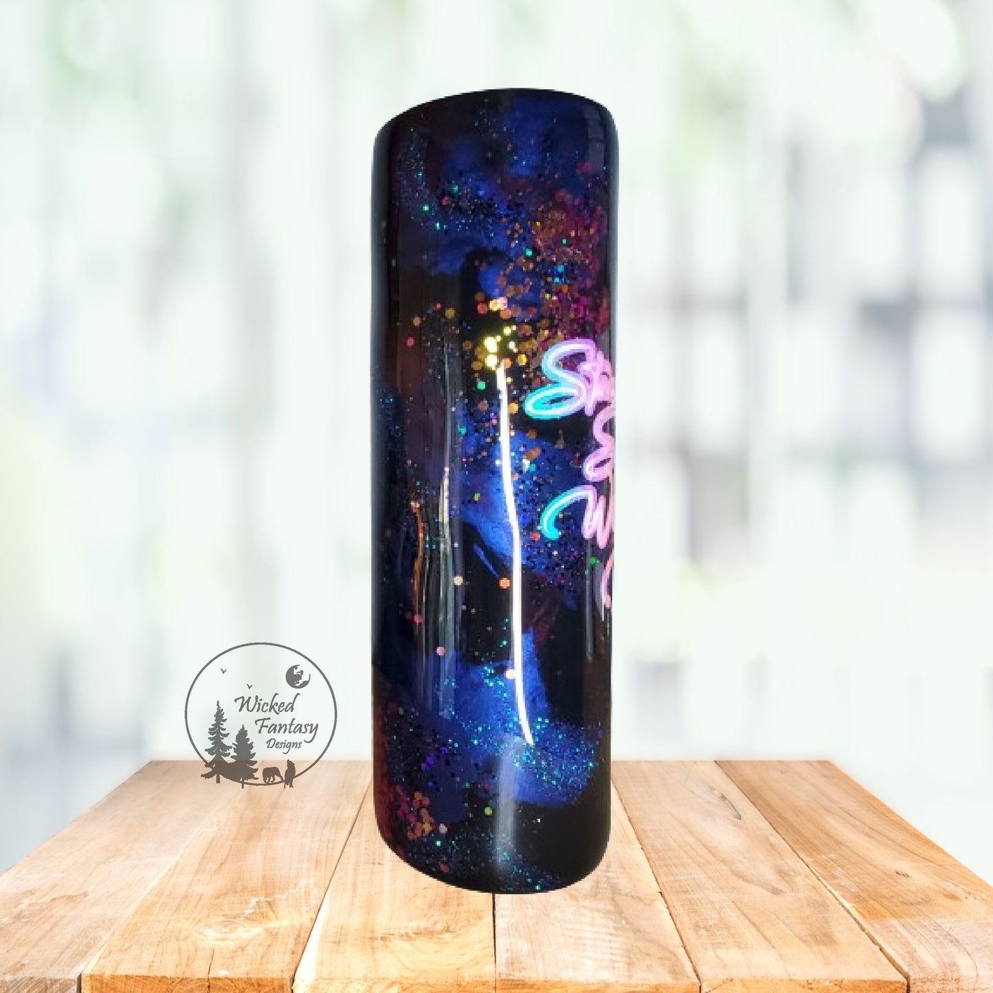 Stars Can't Shine Without Darkness Nebula Milky Way Glitter Tumbler 30oz Skinny