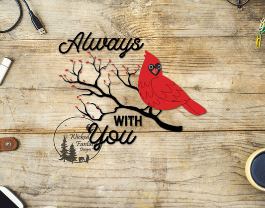UVDTF Decal Always With You Spring Time Cardinal 1pc