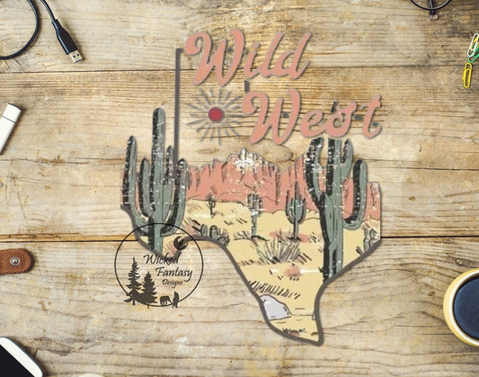 UVDTF Decal Wild West Desert Texas Sunrise 1pc